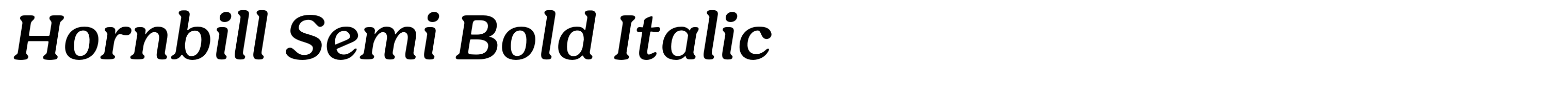 Hornbill Semi Bold Italic